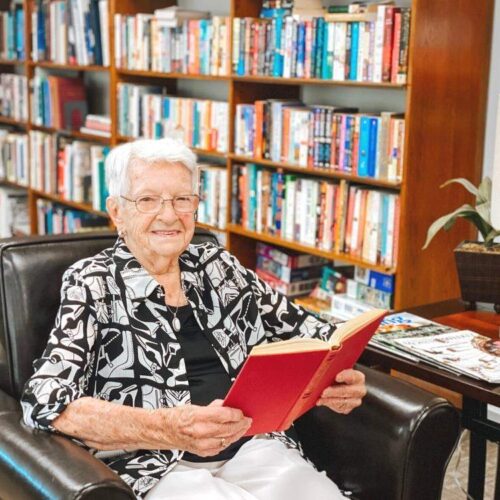 a woman reading a book